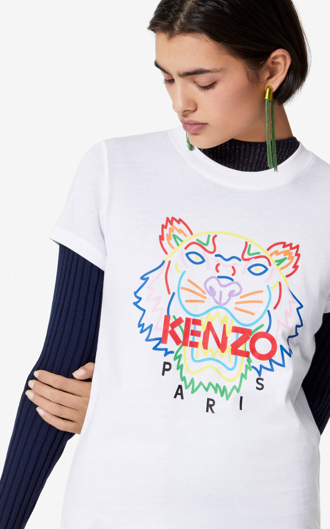 Kenzo Tiger T Shirt White For Womens 8639NZMKL